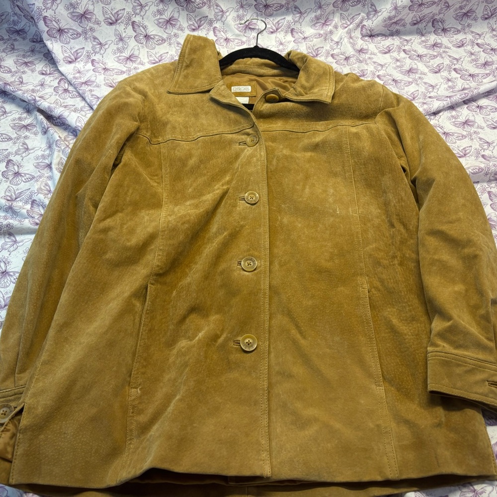 🪬Vintage Cherokee Women's Tan Suede Genuine Leather Coat